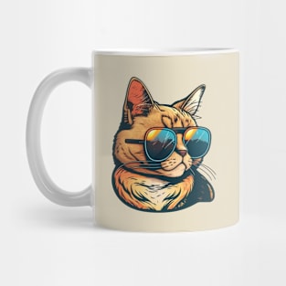 Cute Cat Wearing Sunglasses Mug